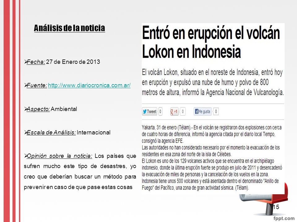 Análisis de la noticia Fecha: 27 de Enero de 2013