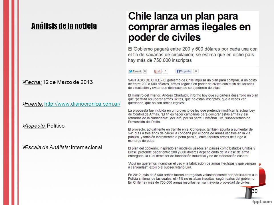 Análisis de la noticia Fecha: 12 de Marzo de 2013