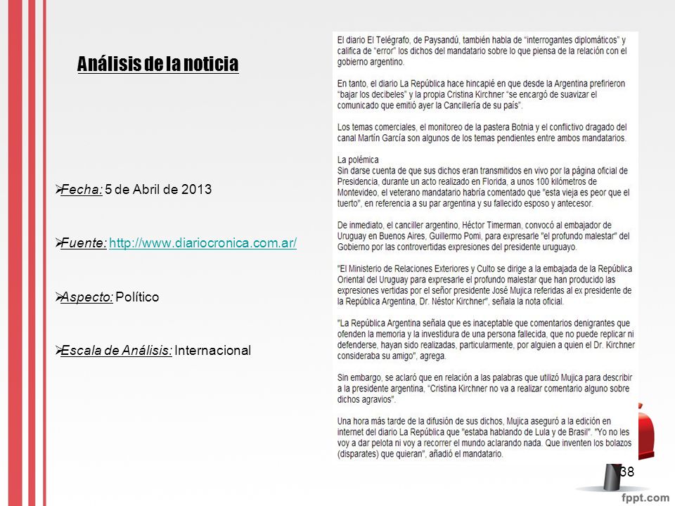 Análisis de la noticia Fecha: 5 de Abril de 2013