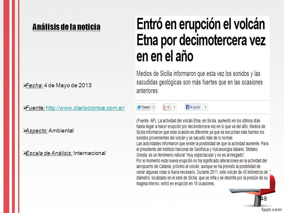 Análisis de la noticia Fecha: 4 de Mayo de 2013