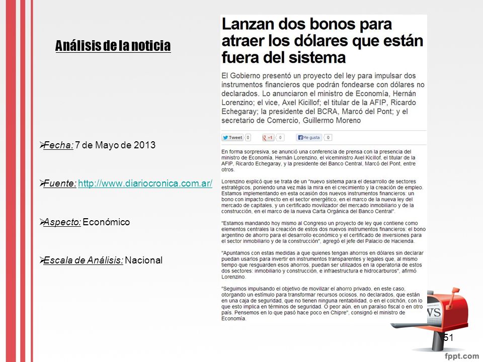 Análisis de la noticia Fecha: 7 de Mayo de 2013
