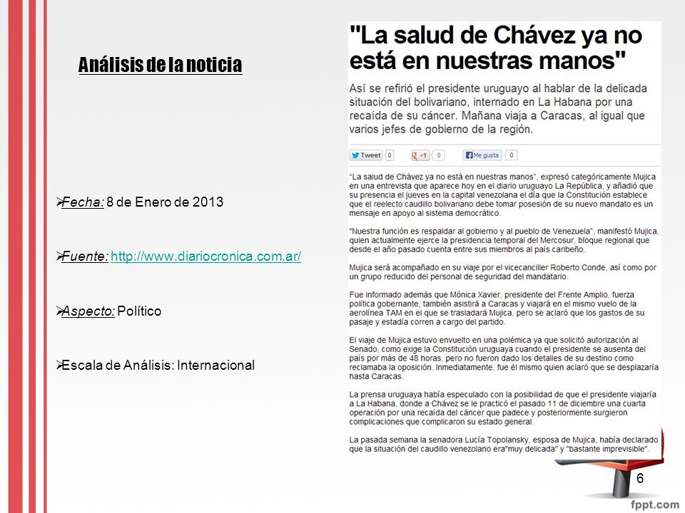 Análisis de la noticia Fecha: 8 de Enero de 2013