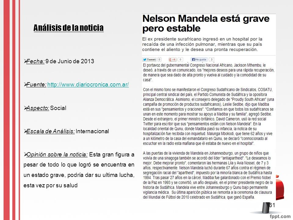 Análisis de la noticia Fecha: 9 de Junio de 2013