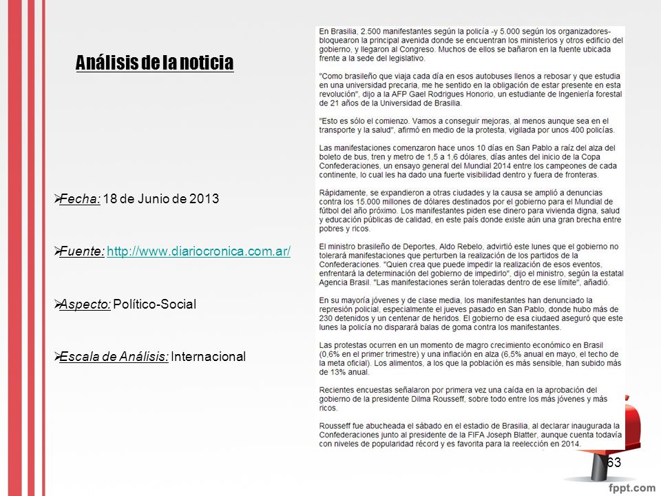 Análisis de la noticia Fecha: 18 de Junio de 2013