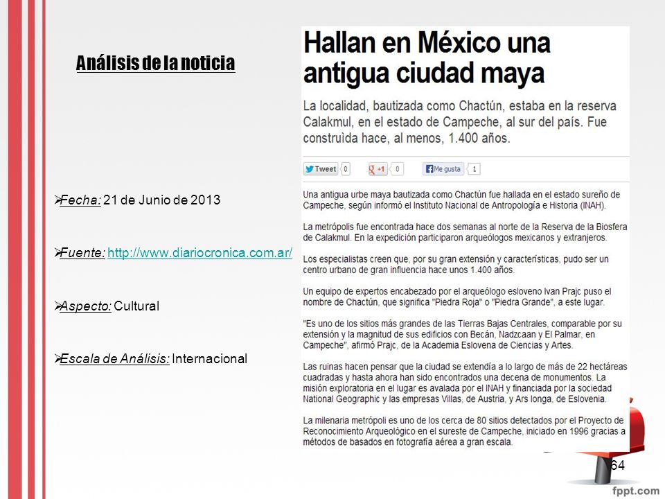 Análisis de la noticia Fecha: 21 de Junio de 2013