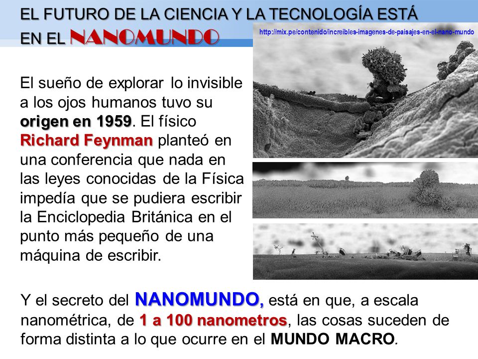 EL FUTURO DE LA CIENCIA Y LA TECNOLOGÍA ESTÁ EN EL NANOMUNDO