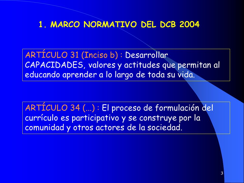 1. MARCO NORMATIVO DEL DCB 2004