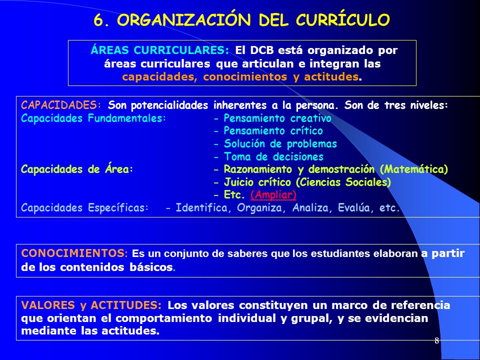 6. ORGANIZACIÓN DEL CURRÍCULO