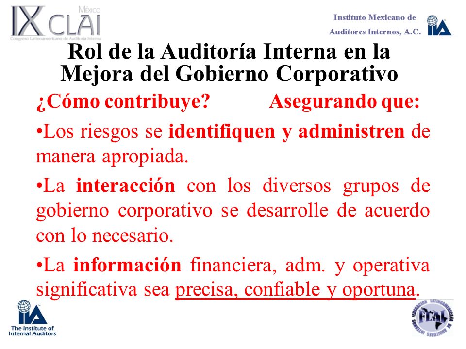Rol de la Auditoría Interna en la Mejora del Gobierno Corporativo