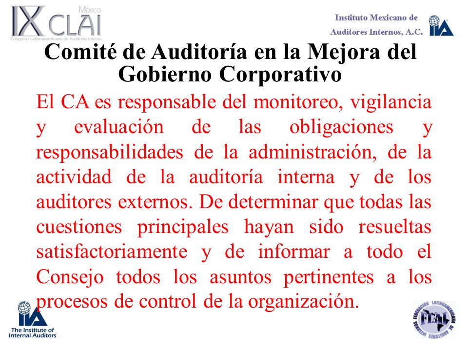 Comité de Auditoría en la Mejora del Gobierno Corporativo