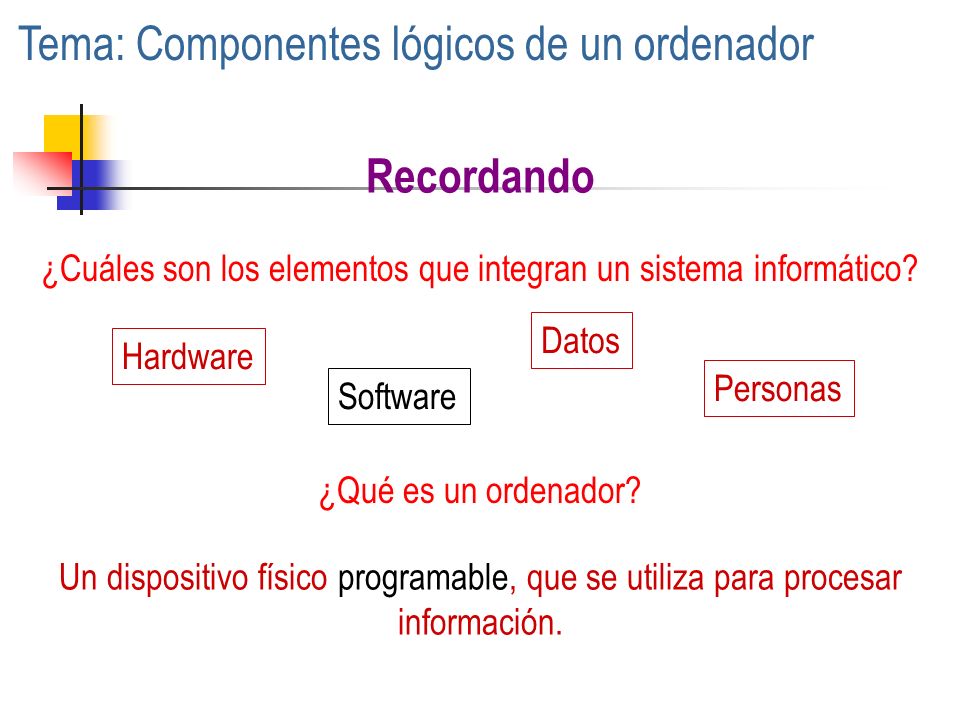 ¿Cuáles son los elementos que integran un sistema informático