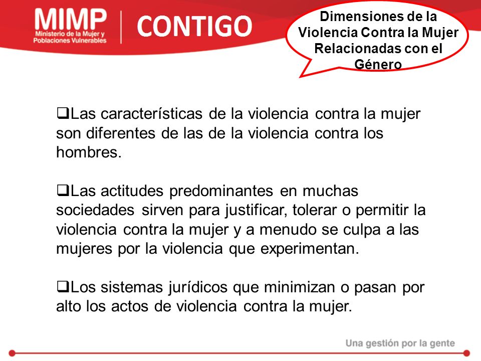 Dimensiones de la Violencia Contra la Mujer Relacionadas con el Género