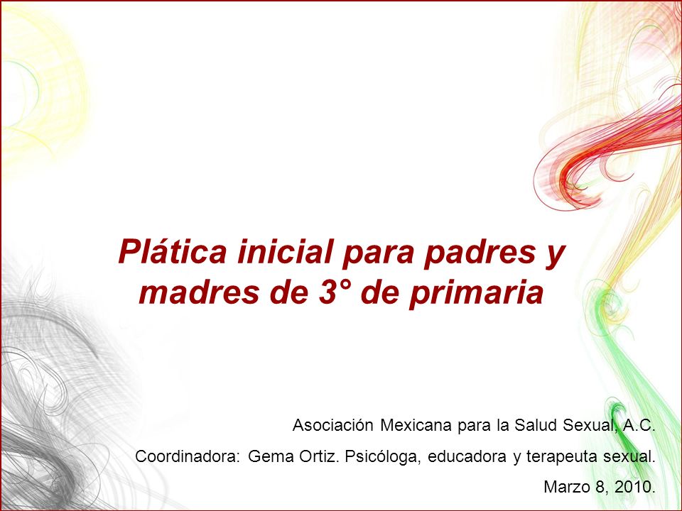 Plática inicial para padres y madres de 3° de primaria