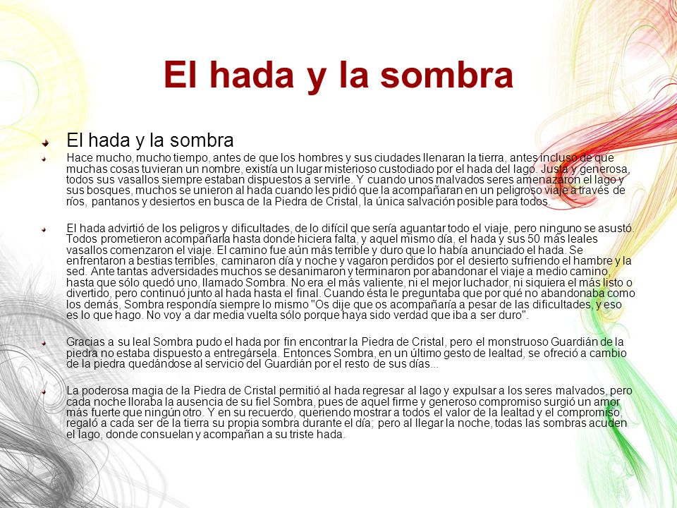 El hada y la sombra El hada y la sombra