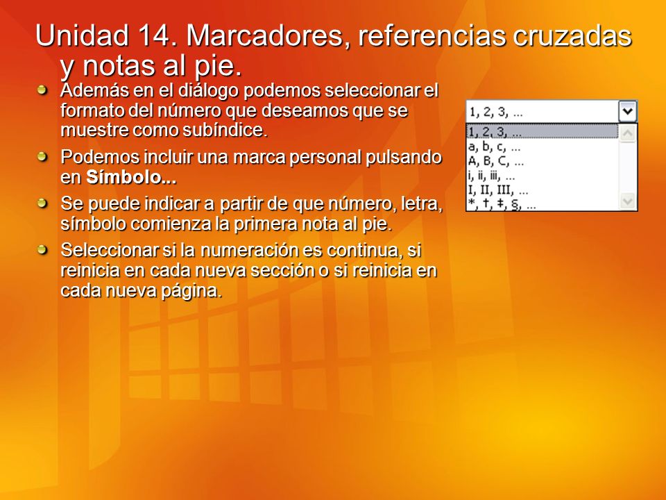 Unidad 14. Marcadores, referencias cruzadas y notas al pie.