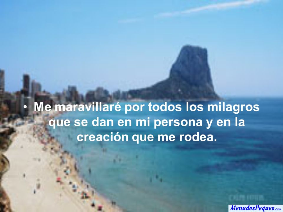 Me maravillaré por todos los milagros que se dan en mi persona y en la creación que me rodea.