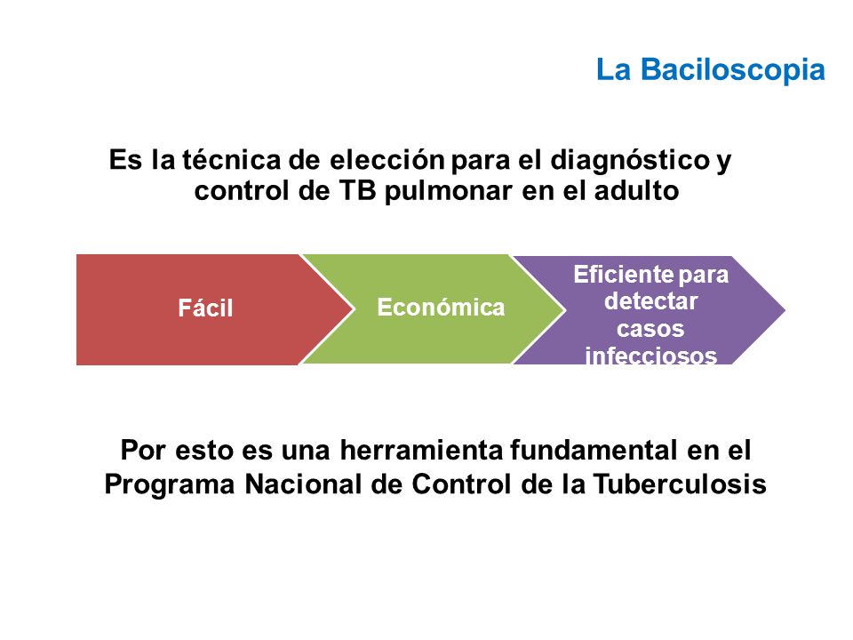 La Baciloscopia Es la técnica de elección para el diagnóstico y
