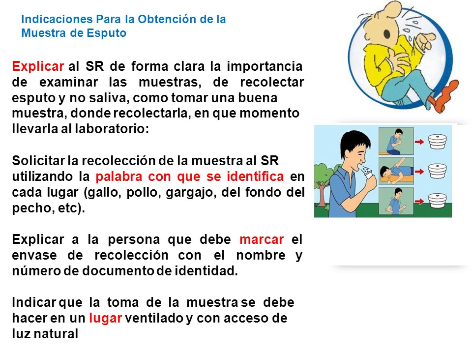 Explicar al SR de forma clara la importancia de examinar las muestras,