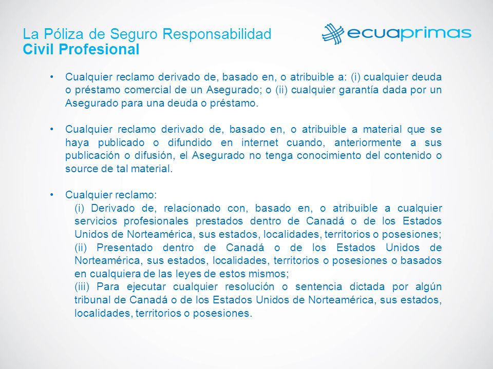 La Póliza de Seguro Responsabilidad Civil Profesional