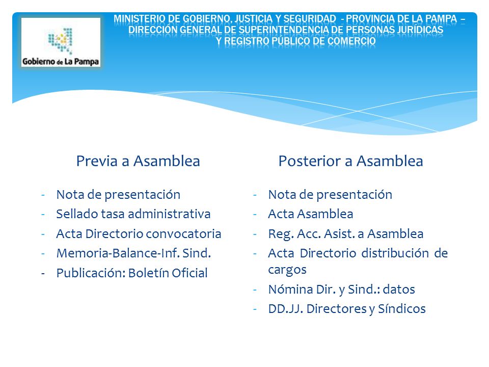 Previa a Asamblea Posterior a Asamblea Nota de presentación