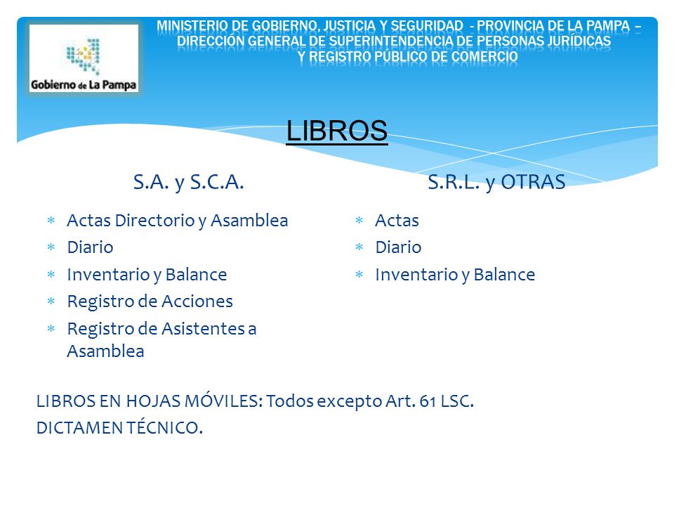 LIBROS S.A. y S.C.A. S.R.L. y OTRAS Actas Directorio y Asamblea Diario