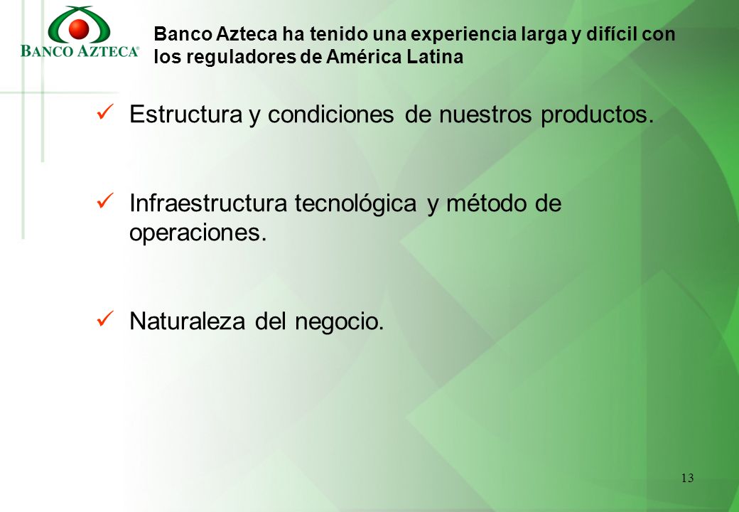 Estructura y condiciones de nuestros productos.