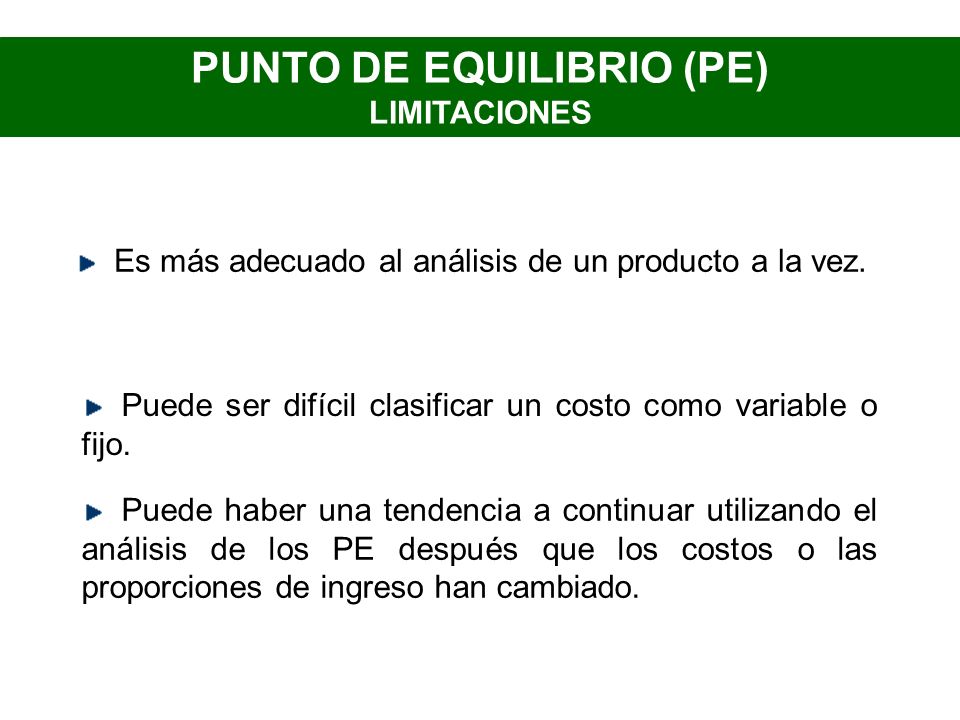 PUNTO DE EQUILIBRIO (PE)