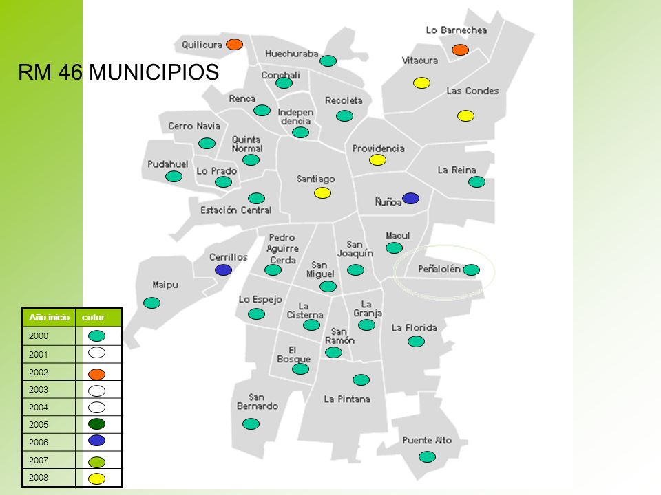 RM 46 MUNICIPIOS Año inicio color