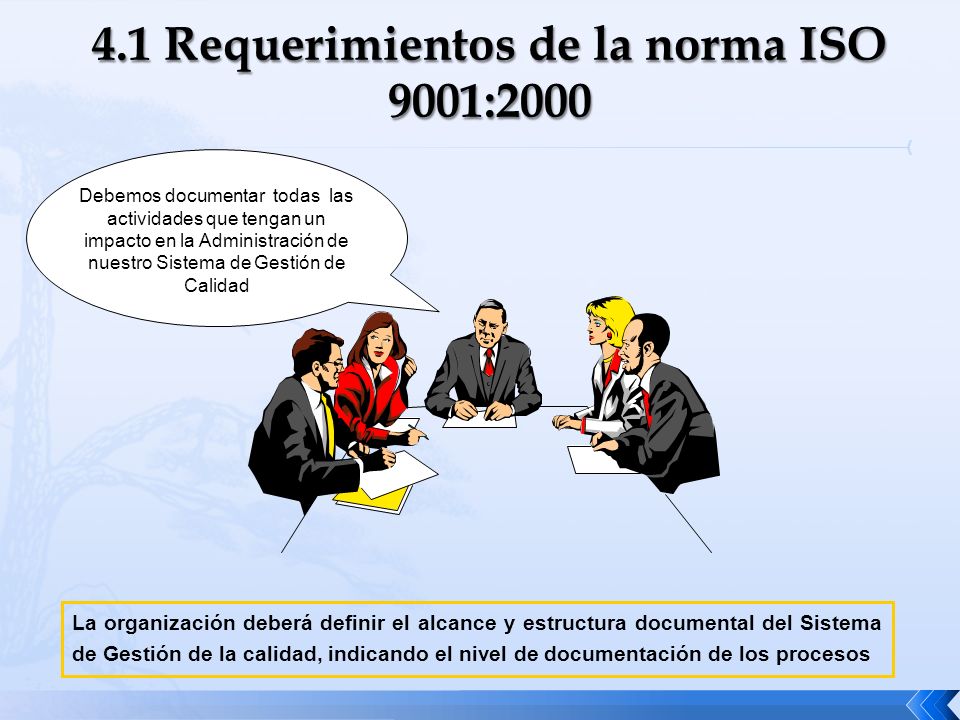 4.1 Requerimientos de la norma ISO 9001:2000