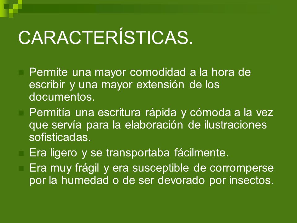 CARACTERÍSTICAS. Permite una mayor comodidad a la hora de escribir y una mayor extensión de los documentos.
