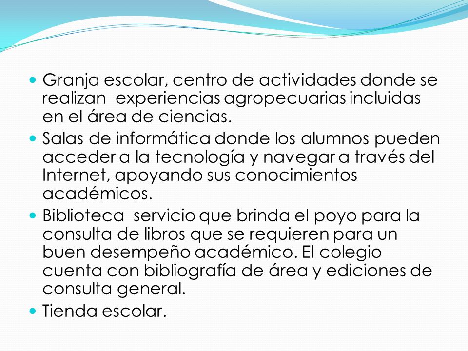 Granja escolar, centro de actividades donde se realizan experiencias agropecuarias incluidas en el área de ciencias.