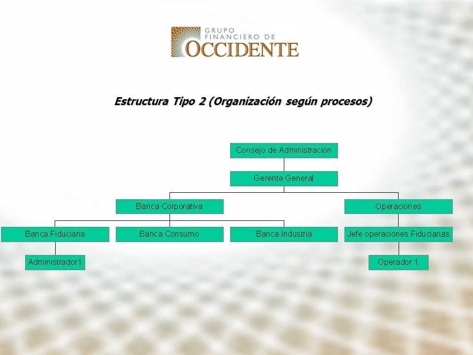 Estructura Tipo 2 (Organización según procesos)