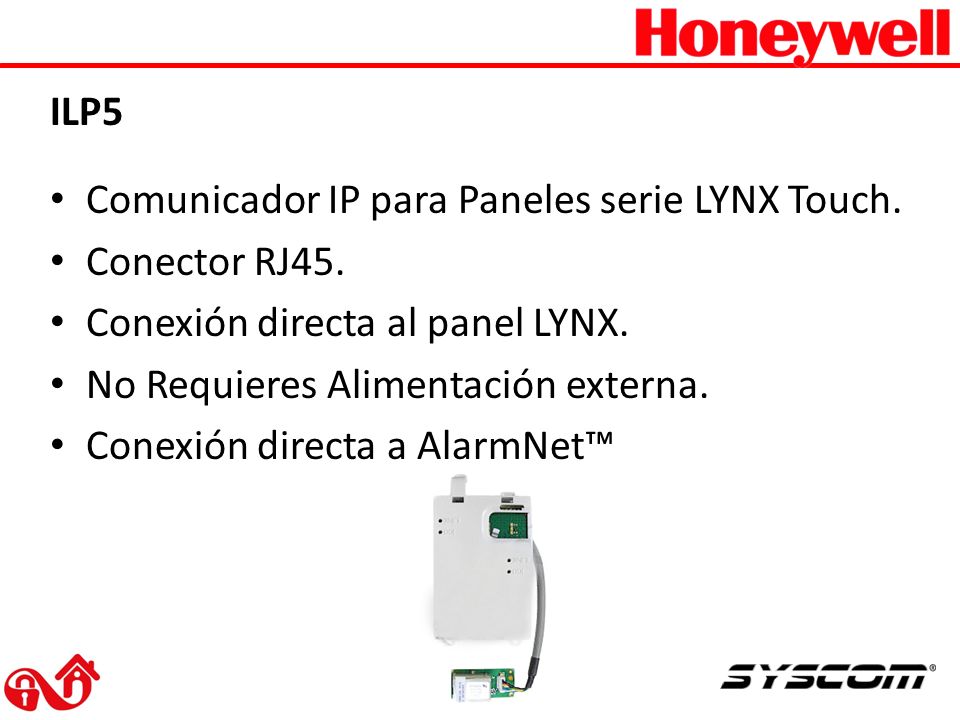ILP5 Comunicador IP para Paneles serie LYNX Touch. Conector RJ45. Conexión directa al panel LYNX.