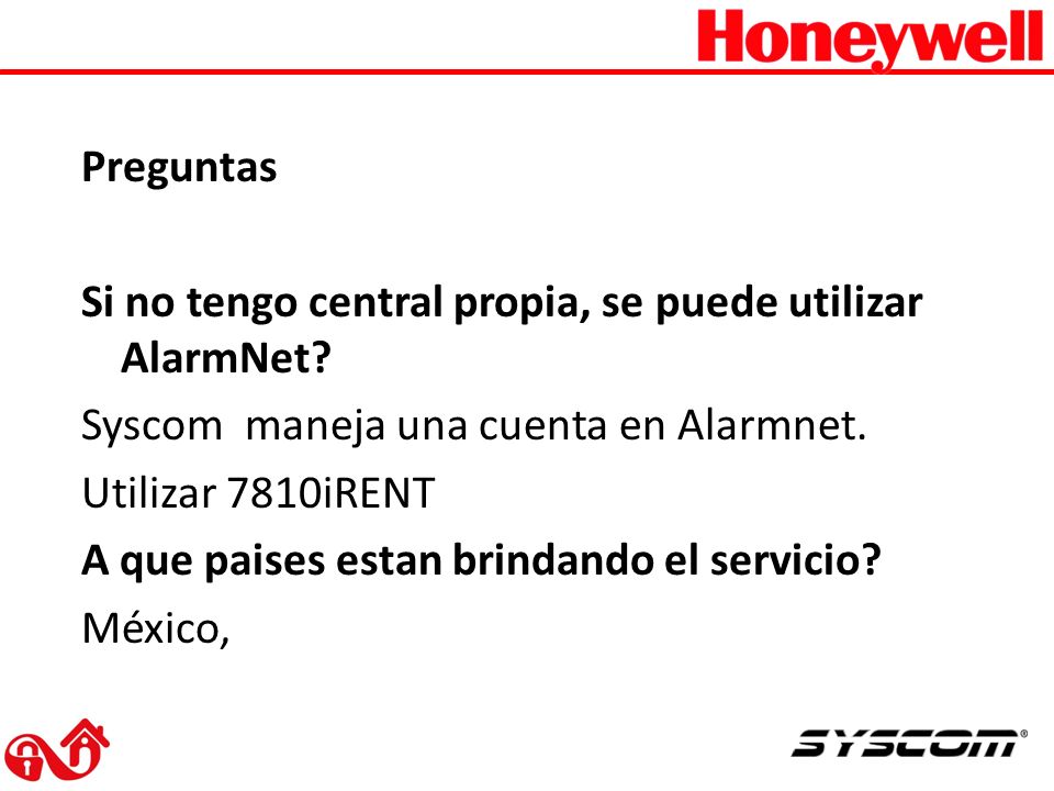 Preguntas Si no tengo central propia, se puede utilizar AlarmNet