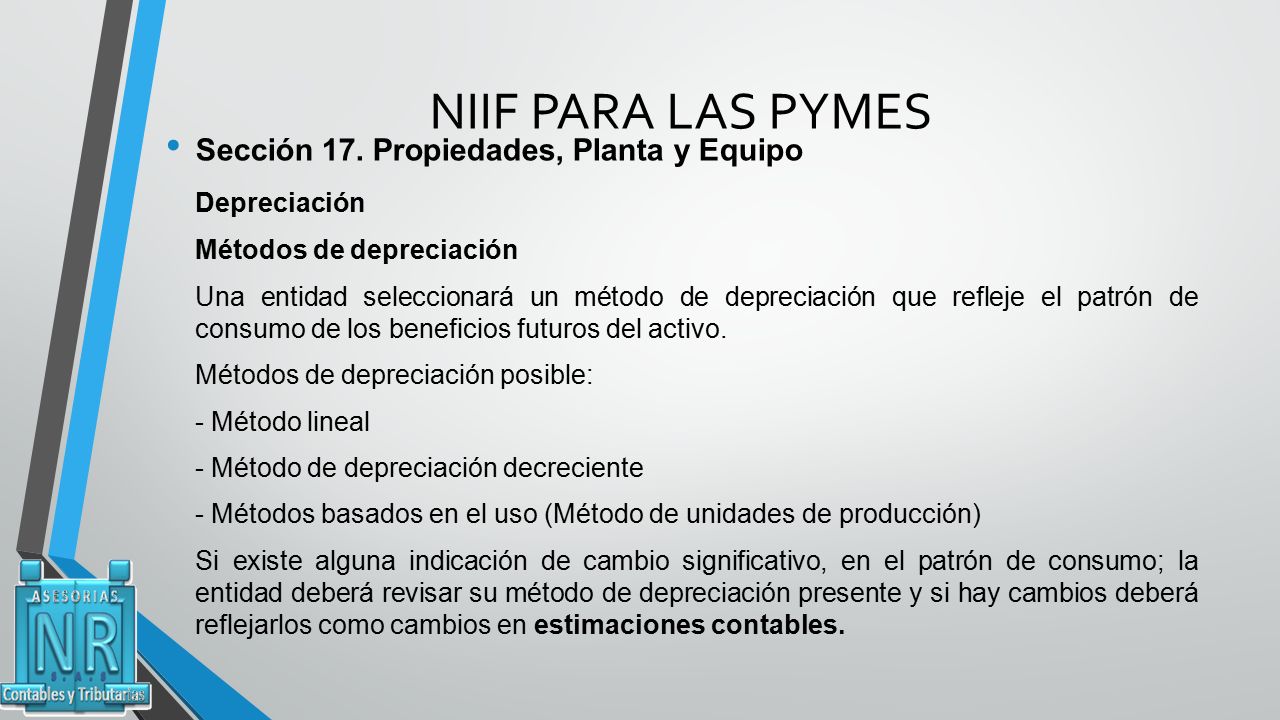 NIIF PARA LAS PYMES Sección 17. Propiedades, Planta y Equipo