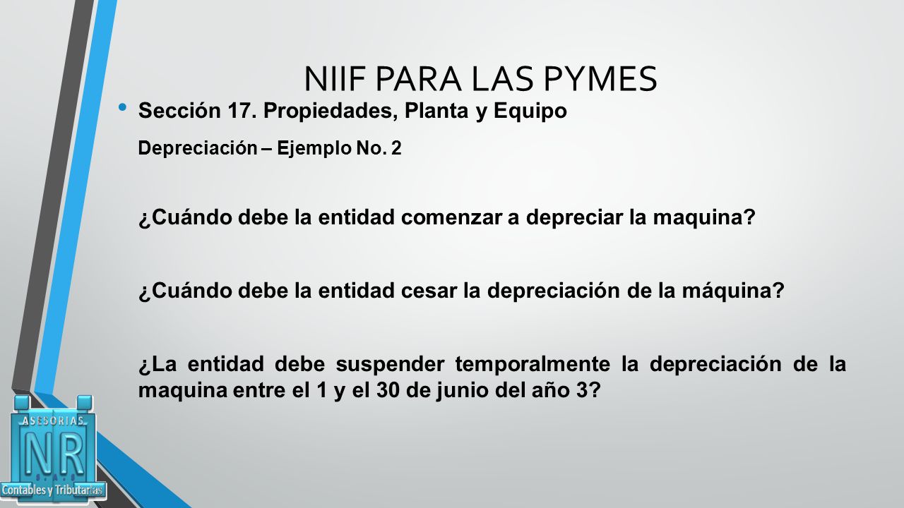 NIIF PARA LAS PYMES Sección 17. Propiedades, Planta y Equipo