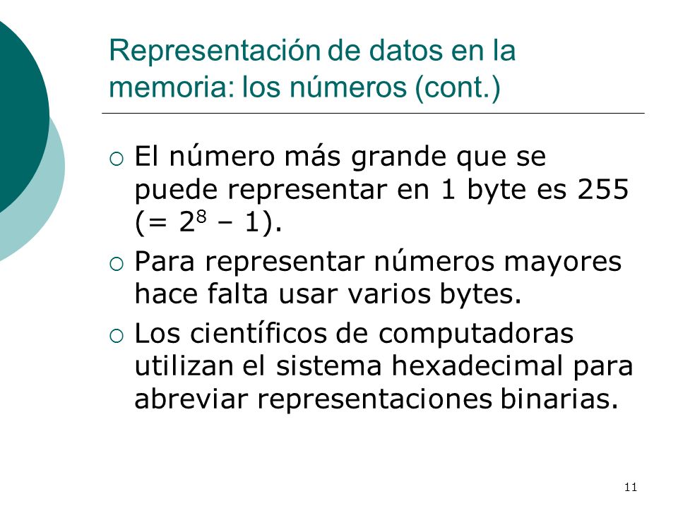 Representación de datos en la memoria: los números (cont.)