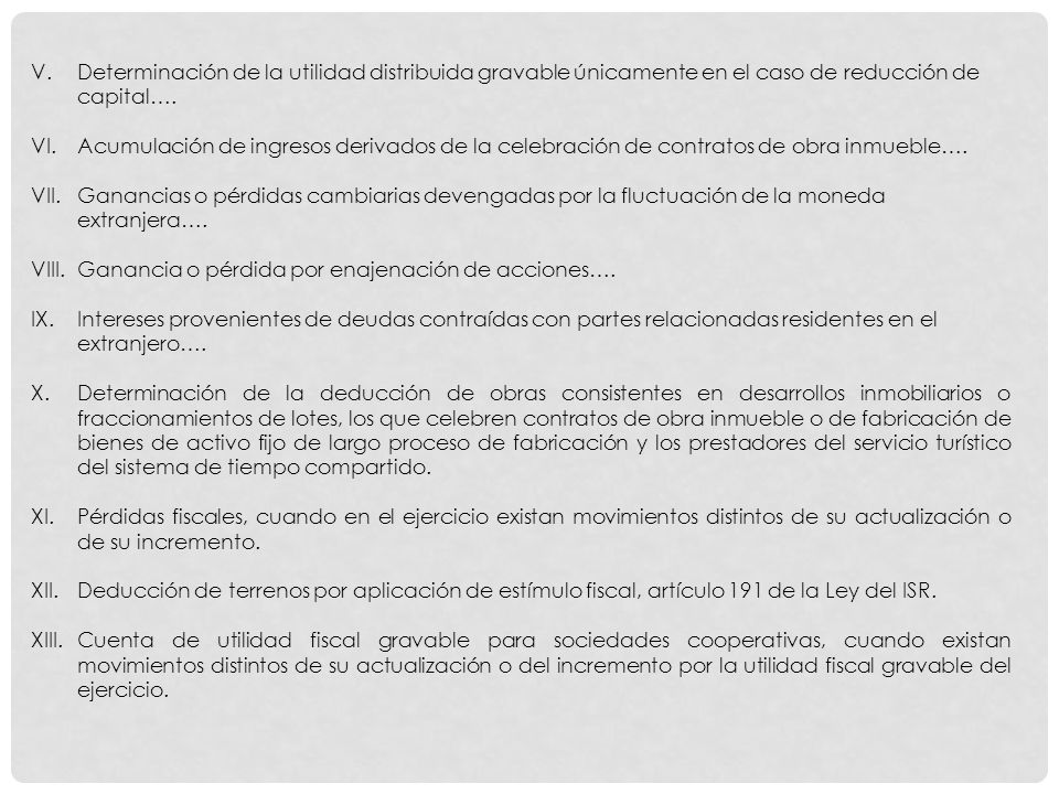 Determinación de la utilidad distribuida gravable únicamente en el caso de reducción de capital….