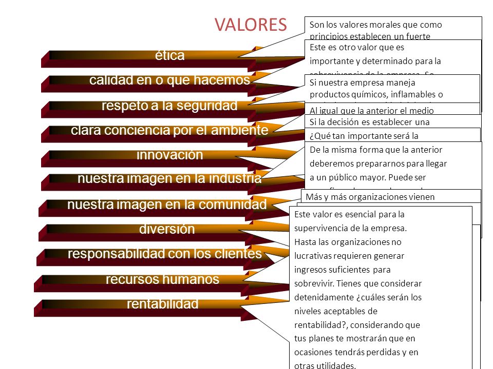 VALORES ética calidad en o que hacemos respeto a la seguridad
