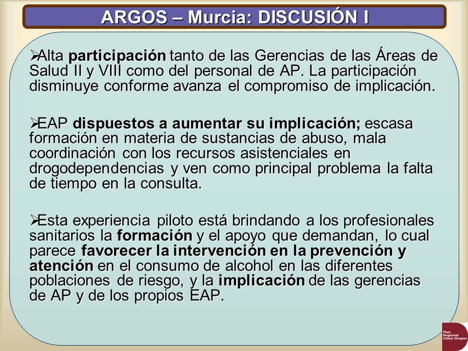 ARGOS – Murcia: DISCUSIÓN I