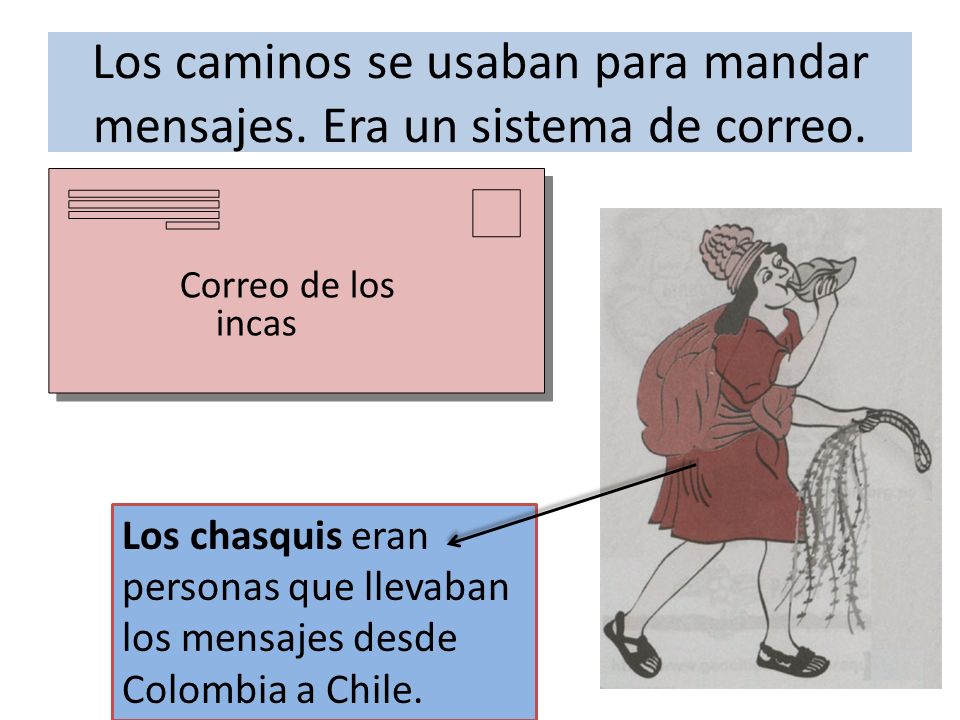 Los caminos se usaban para mandar mensajes. Era un sistema de correo.