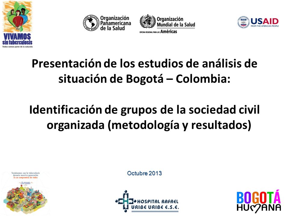 Presentación de los estudios de análisis de situación de Bogotá – Colombia: