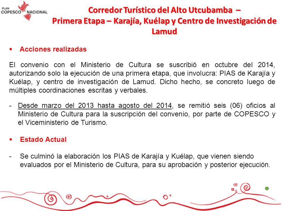Corredor Turístico del Alto Utcubamba – Primera Etapa – Karajía, Kuélap y Centro de Investigación de Lamud
