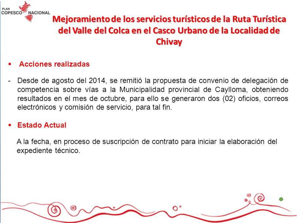 Mejoramiento de los servicios turísticos de la Ruta Turística del Valle del Colca en el Casco Urbano de la Localidad de Chivay
