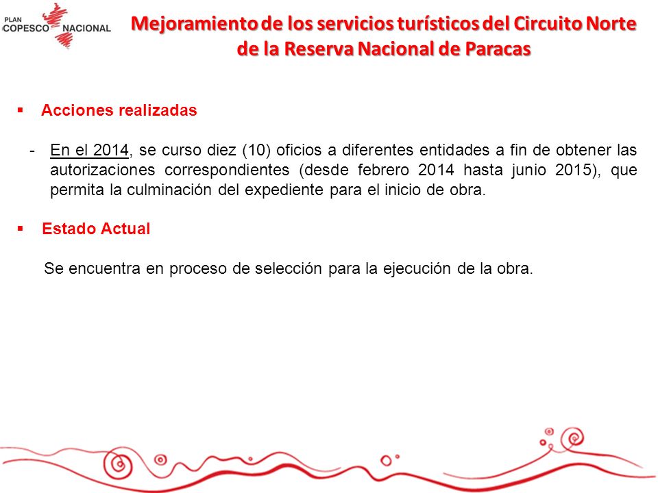 Mejoramiento de los servicios turísticos del Circuito Norte de la Reserva Nacional de Paracas