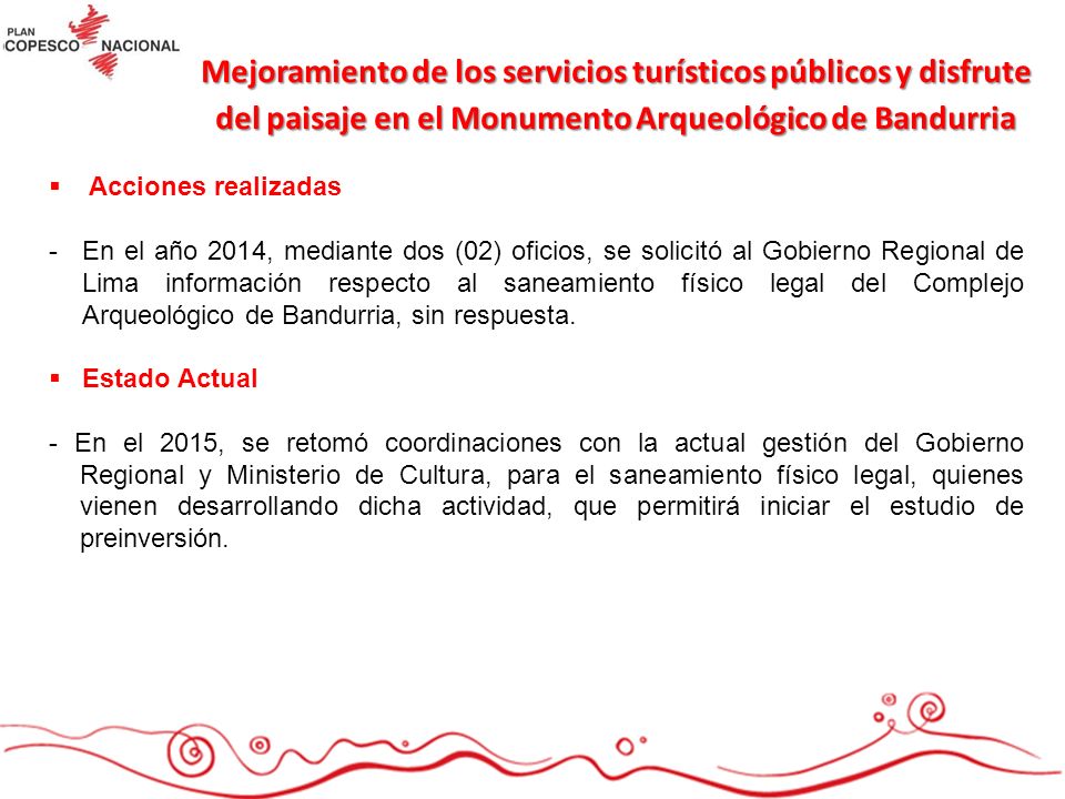 Mejoramiento de los servicios turísticos públicos y disfrute del paisaje en el Monumento Arqueológico de Bandurria