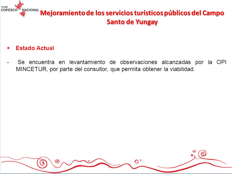 Mejoramiento de los servicios turísticos públicos del Campo Santo de Yungay