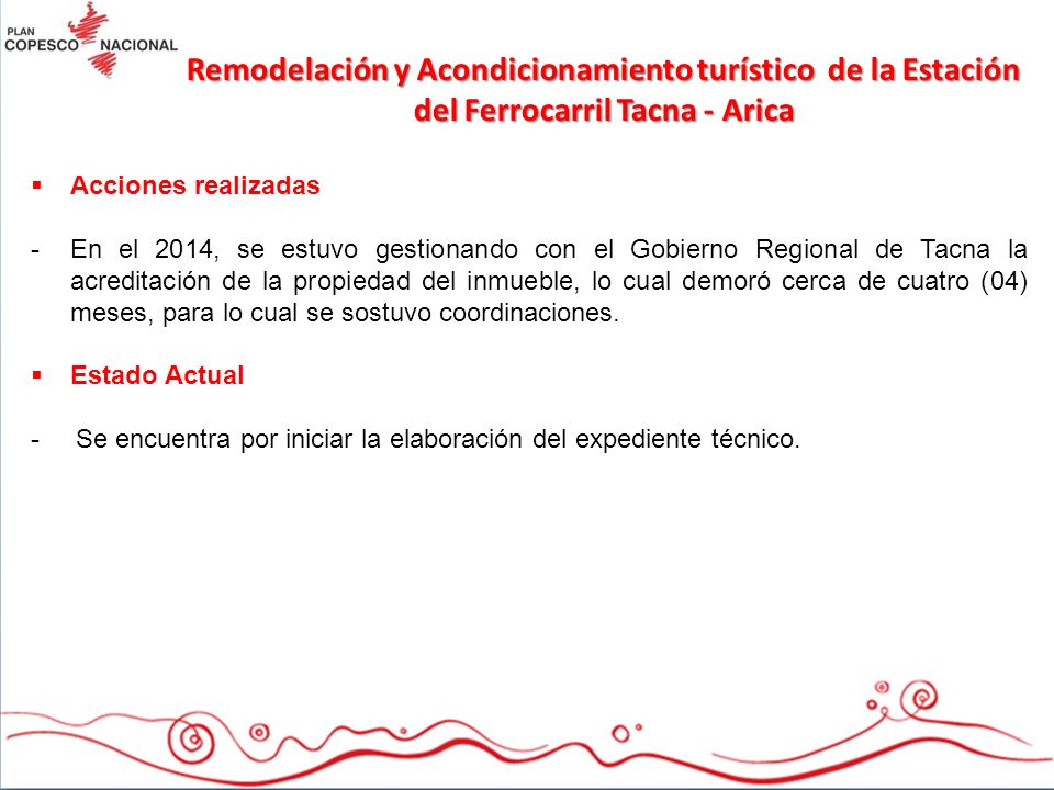 Remodelación y Acondicionamiento turístico de la Estación del Ferrocarril Tacna - Arica