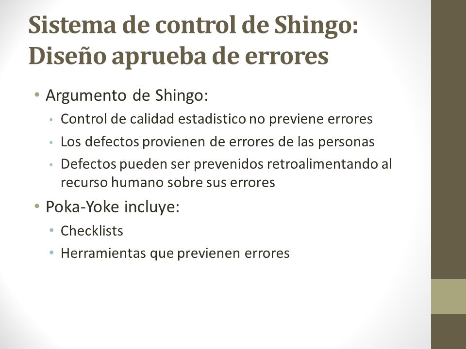 Sistema de control de Shingo: Diseño aprueba de errores