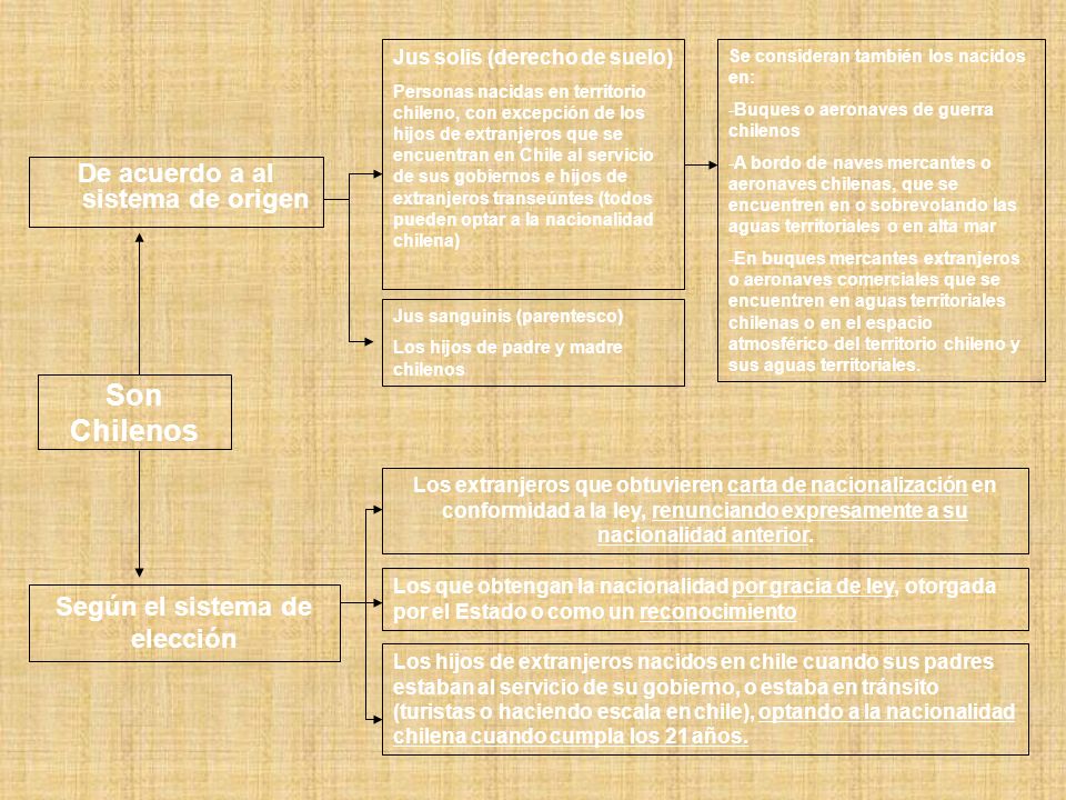 Son Chilenos De acuerdo a al sistema de origen
